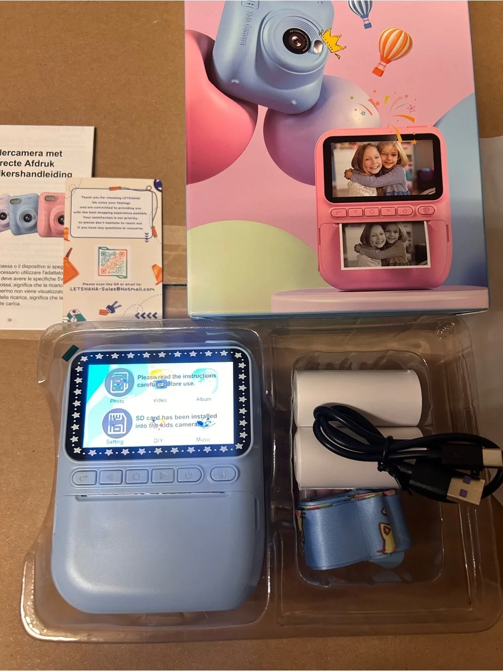 Kids Instant Print Camera 32GB – HD Digital Camera w/ Photo Printing, Blue